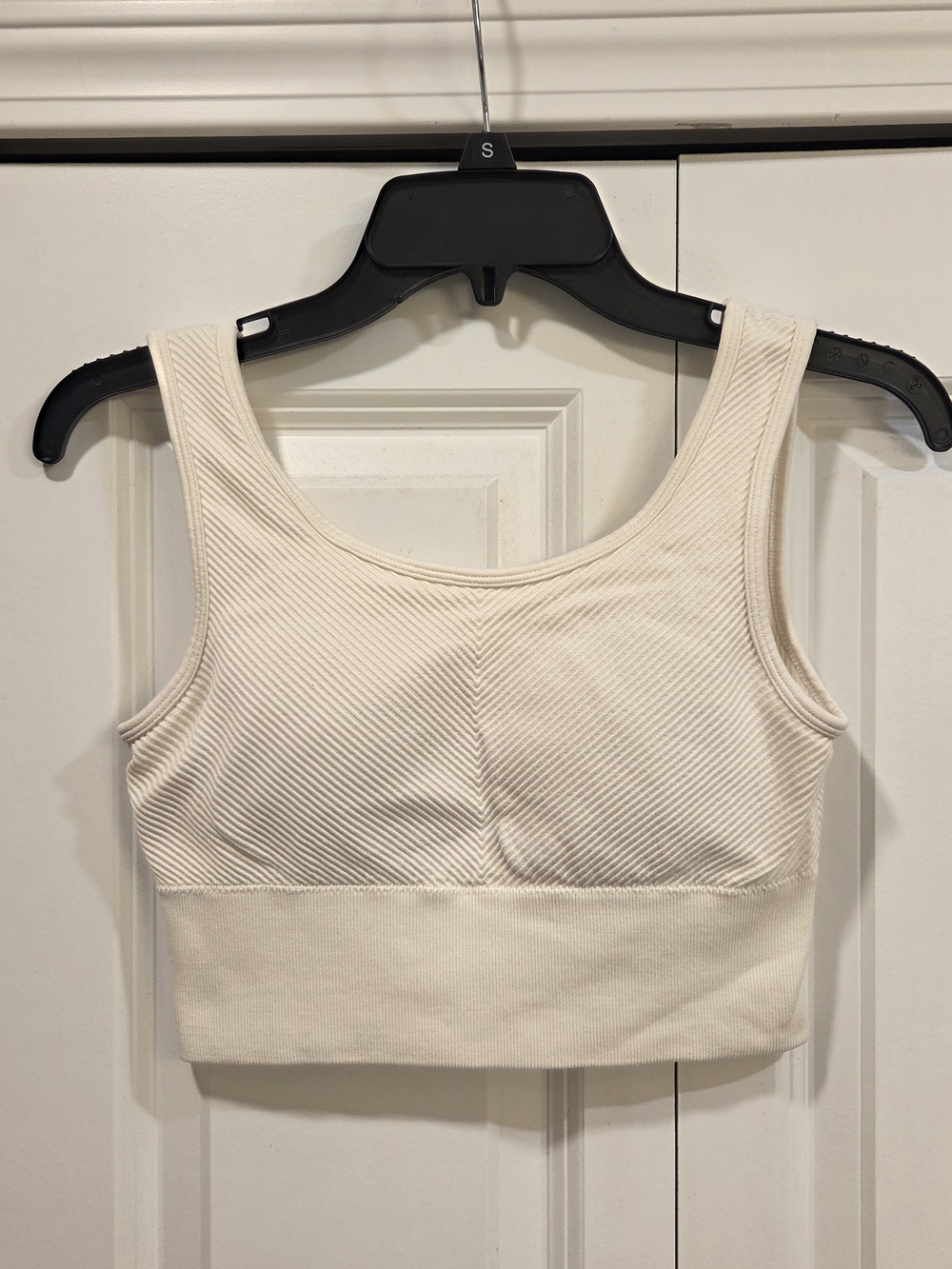 Harmony Balance Seamless Ribbed Crop Tank Bra - Cream